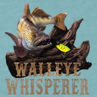 Large Walleye With Fishing Lure Drawing Walleye Whisperer Sueded Cloud Jersey T-Shirt