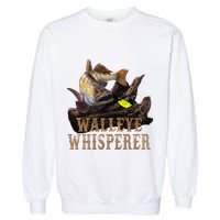 Large Walleye With Fishing Lure Drawing Walleye Whisperer Garment-Dyed Sweatshirt