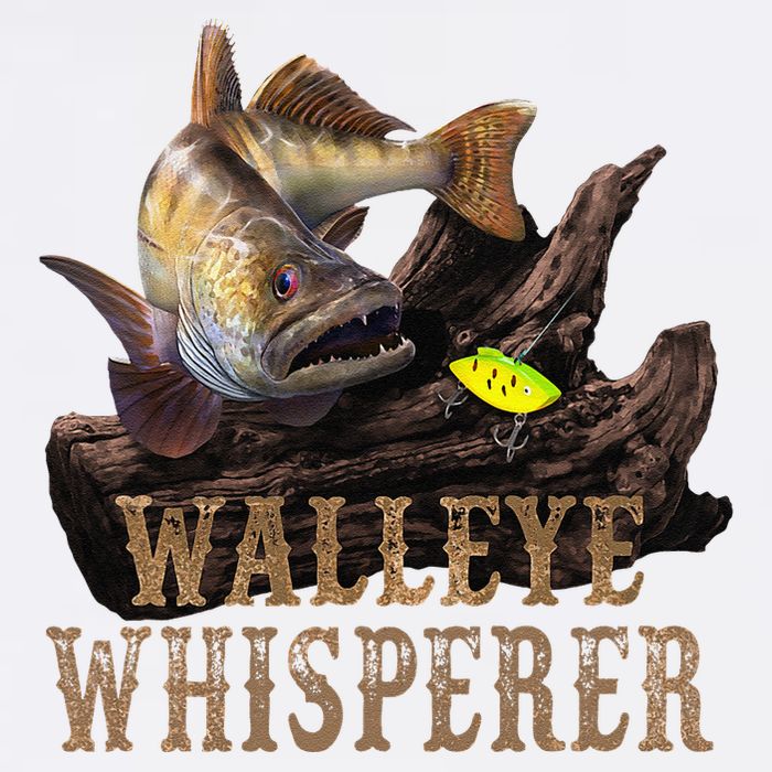 Large Walleye With Fishing Lure Drawing Walleye Whisperer Garment-Dyed Sweatshirt