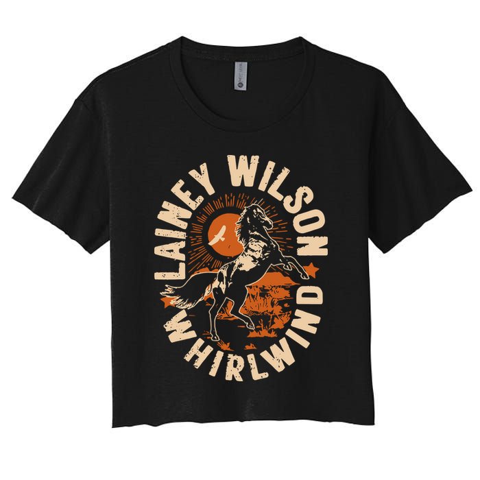 L.A.I.N.E.Y Wilson Whirlwind Horse Women's Crop Top Tee