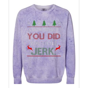 Look What You Did You Little Jerk Christmas Holiday Family Colorblast Crewneck Sweatshirt