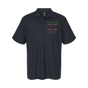 Look What You Did You Little Jerk Christmas Holiday Family Softstyle Adult Sport Polo