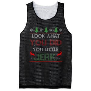 Look What You Did You Little Jerk Christmas Holiday Family Mesh Reversible Basketball Jersey Tank