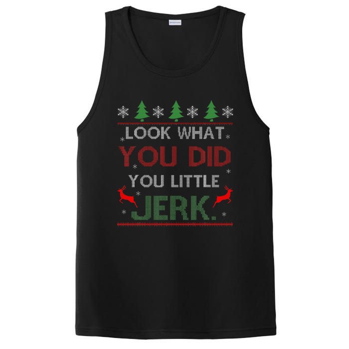 Look What You Did You Little Jerk Christmas Holiday Family PosiCharge Competitor Tank