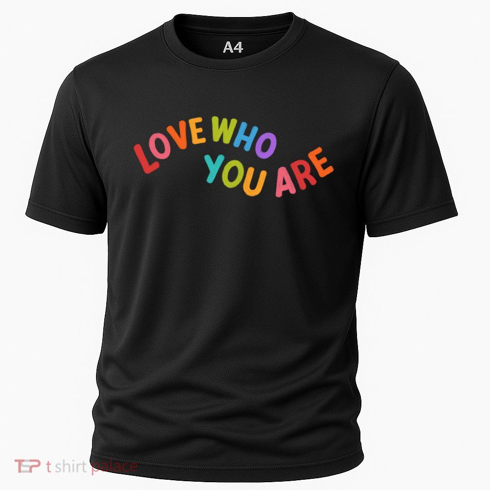 Love Who You Are Rainbow Positive Quote Cooling Performance Crew T-Shirt
