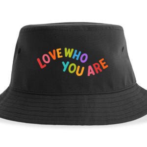 Love Who You Are Rainbow Positive Quote Sustainable Bucket Hat