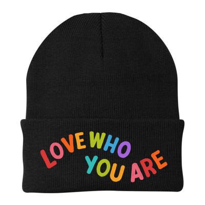 Love Who You Are Rainbow Positive Quote Beanie