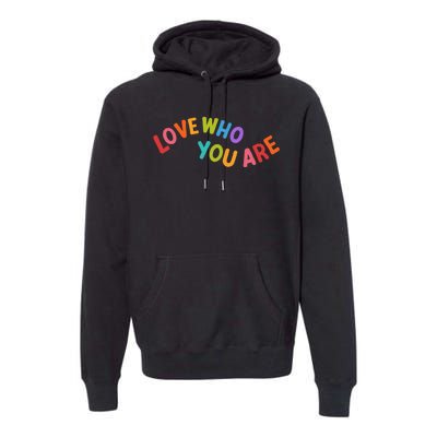 Love Who You Are Rainbow Positive Quote Premium Hoodie