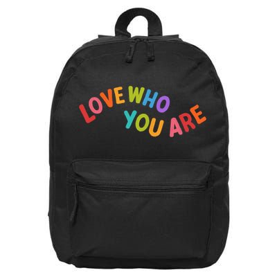 Love Who You Are Rainbow Positive Quote 16 in Basic Backpack