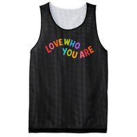 Love Who You Are Rainbow Positive Quote Mesh Reversible Basketball Jersey Tank