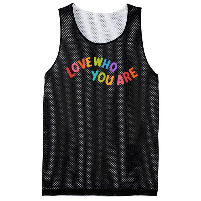 Love Who You Are Rainbow Positive Quote Mesh Reversible Basketball Jersey Tank