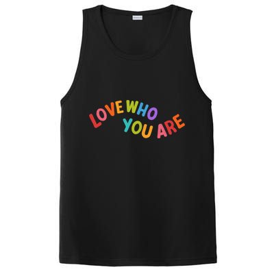 Love Who You Are Rainbow Positive Quote PosiCharge Competitor Tank