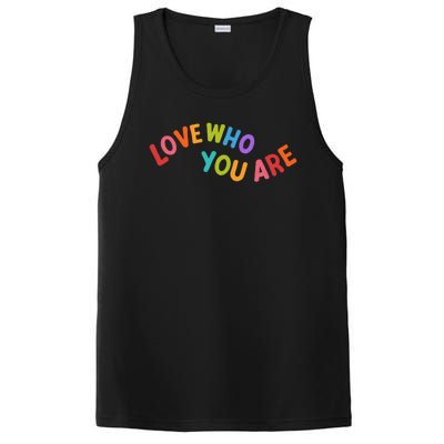 Love Who You Are Rainbow Positive Quote PosiCharge Competitor Tank