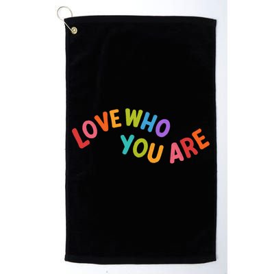 Love Who You Are Rainbow Positive Quote Golf Towel