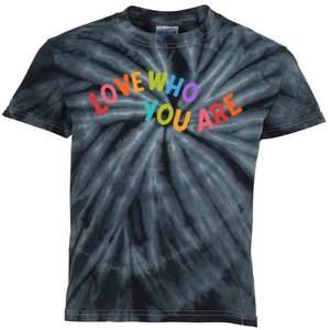 Love Who You Are Rainbow Positive Quote Kids Tie-Dye T-Shirt