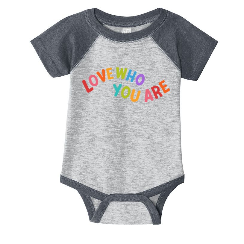 Love Who You Are Rainbow Positive Quote Infant Baby Jersey Bodysuit