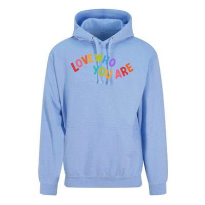 Love Who You Are Rainbow Positive Quote Unisex Surf Hoodie