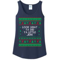 Look What Ya Did Ya Little Jerk Ugly Christmas Ladies Essential Tank