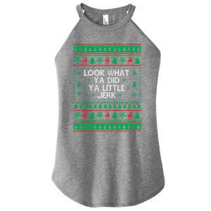 Look What Ya Did Ya Little Jerk Ugly Christmas Women's Perfect Tri Rocker Tank