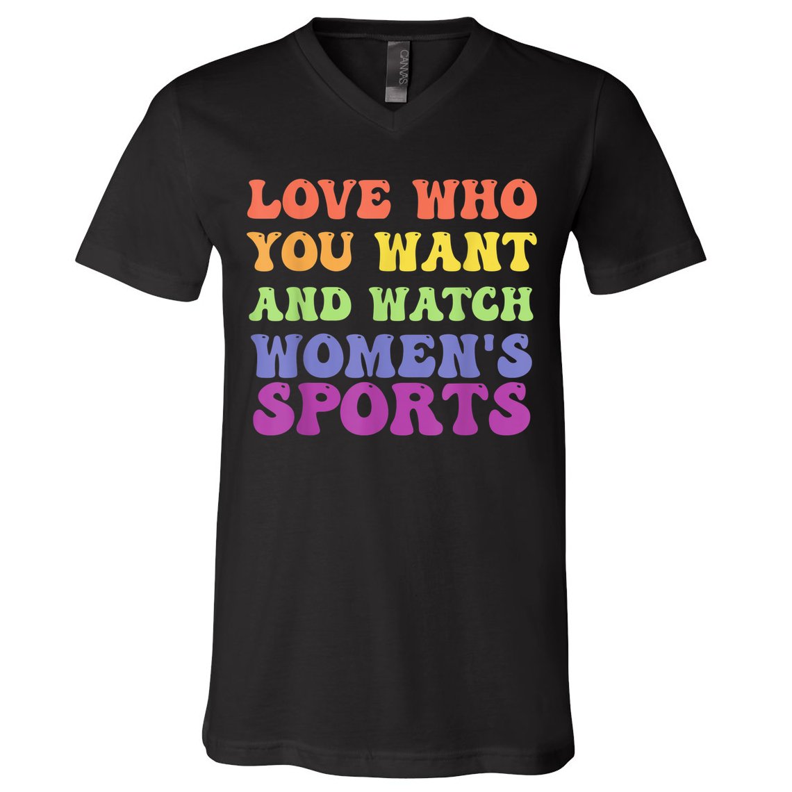 Love Who You Want And Watch Womenn's Sports V-Neck T-Shirt