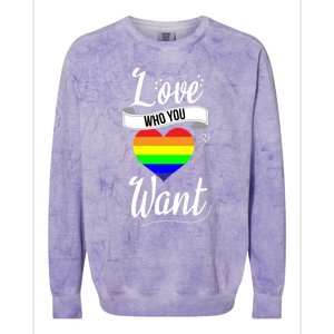 Love Who You Want Acceptance Ally Flag Love Proud Pansexual Gift Colorblast Crewneck Sweatshirt