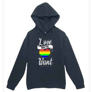 Love Who You Want Acceptance Ally Flag Love Proud Pansexual Gift Urban Pullover Hoodie