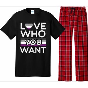 Love Who You Want Asexual Ace Pride Flag Asexuality Lgbtq Gift Pajama Set