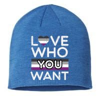 Love Who You Want Asexual Ace Pride Flag Asexuality Lgbtq Gift Sustainable Beanie