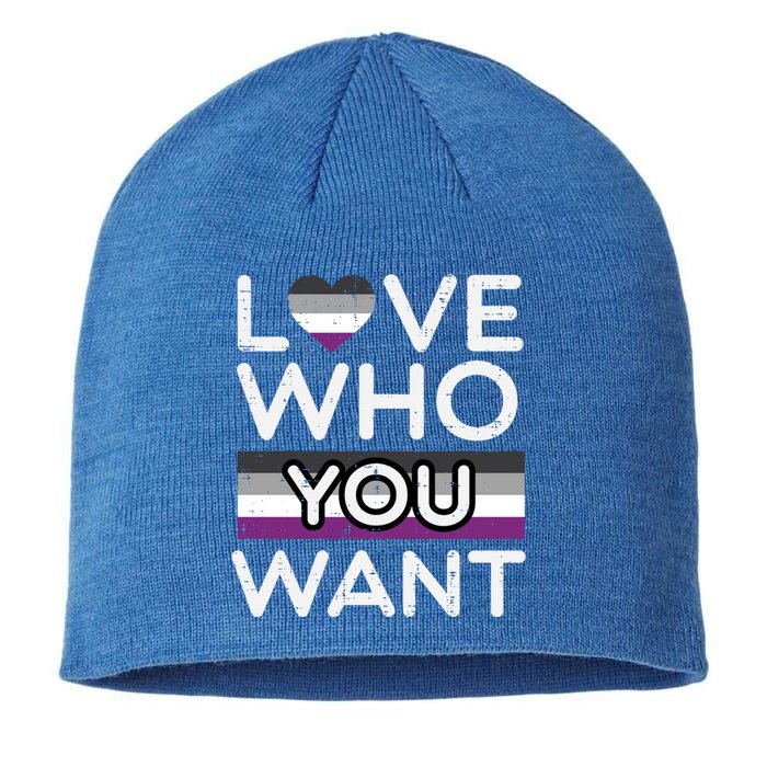 Love Who You Want Asexual Ace Pride Flag Asexuality Lgbtq Gift Sustainable Beanie