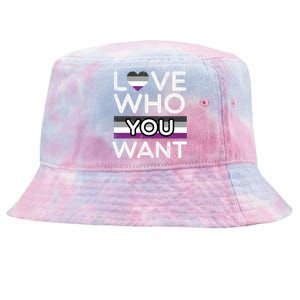 Love Who You Want Asexual Ace Pride Flag Asexuality Lgbtq Gift Tie-Dyed Bucket Hat