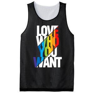 Love Who You Want Love Wins Equality Rainbow LGBT LGBTQ Pride Month Mesh Reversible Basketball Jersey Tank