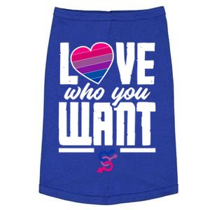 Love Who You Want Funny Bi Pride Flag Bisexual Gift Doggie Tank