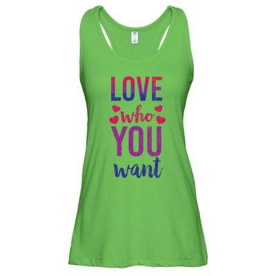 Love Who You Want Funny Bisexual Pride Lgbtq Graphic Gift Ladies Essential Flowy Tank