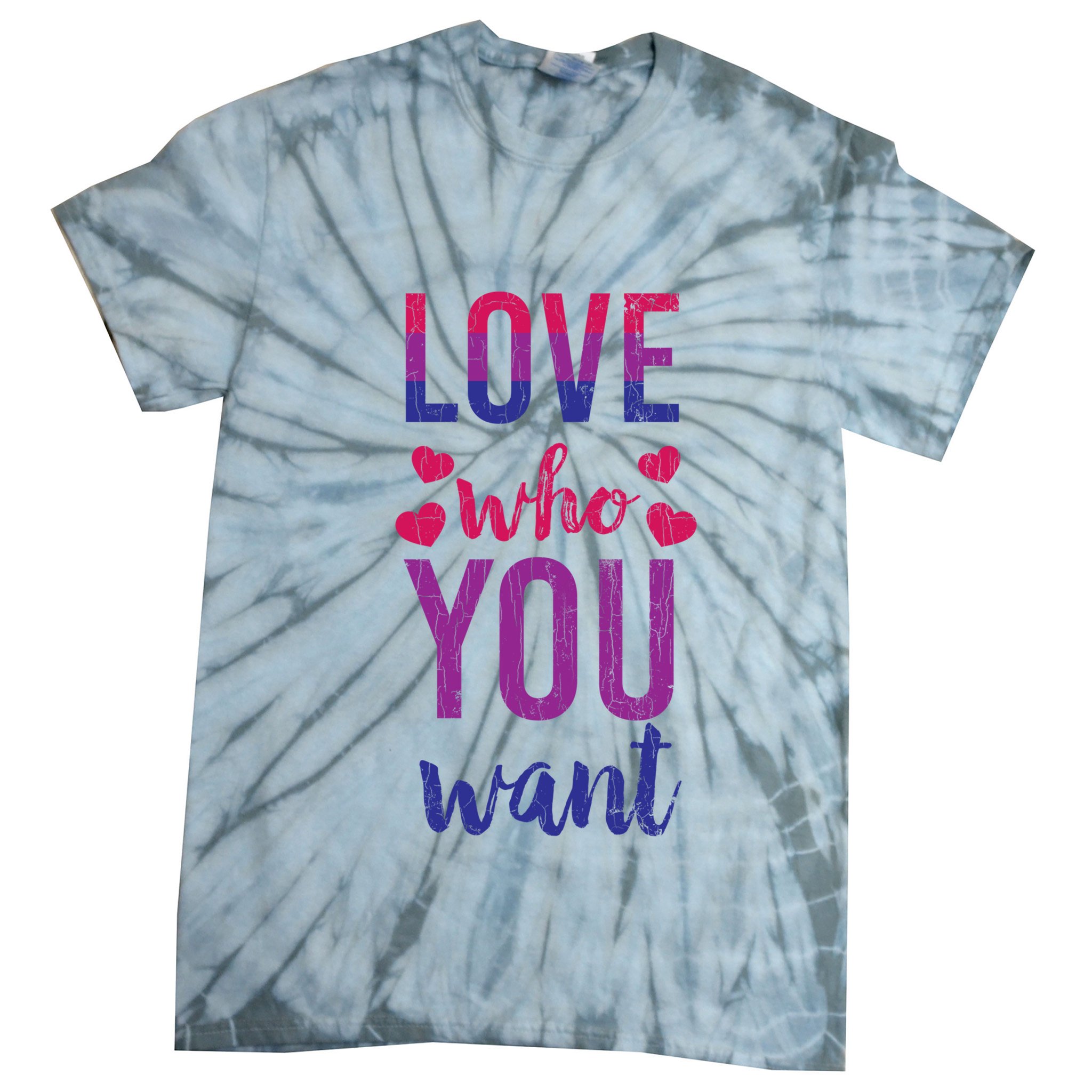 Love Who You Want Funny Bisexual Pride Lgbtq Graphic Gift Tie-Dye T-Shirt