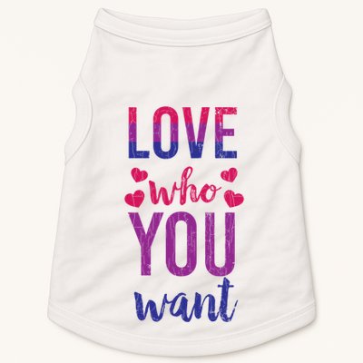 Love Who You Want Funny Bisexual Pride Lgbtq Graphic Gift Doggie Tank