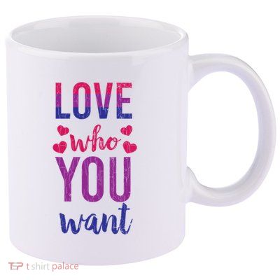 Love Who You Want Funny Bisexual Pride Lgbtq Graphic Gift 11oz C Handle Ceramic Mug