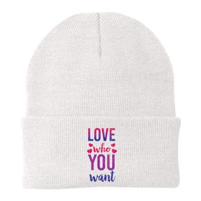 Love Who You Want Funny Bisexual Pride Lgbtq Graphic Gift Beanie
