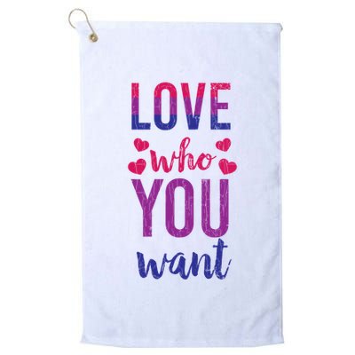 Love Who You Want Funny Bisexual Pride Lgbtq Graphic Gift Golf Towel