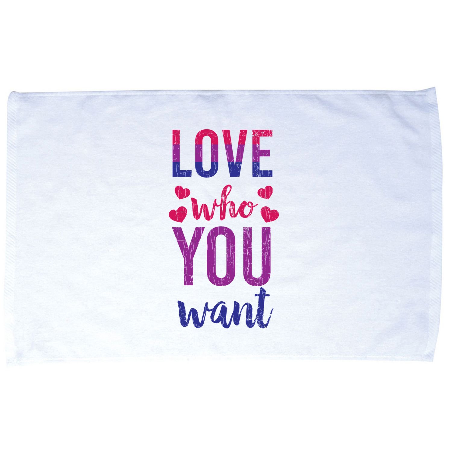 Love Who You Want Funny Bisexual Pride Lgbtq Graphic Gift Microfiber Hand Towel