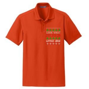 Look What You Did Ya Little Jerk Fun Xmas Ugly Christmas Gift Dry Zone Grid Polo