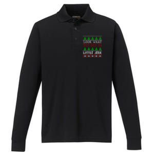 Look What You Did Ya Little Jerk Fun Xmas Ugly Christmas Gift Performance Long Sleeve Polo