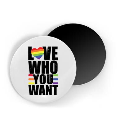 Love Who You Want Gay Pride LGBTQ Rainbow Vintage Magnet