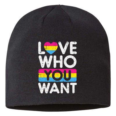 Love Who You Want Pansexual Pan Pride Flag LGBTQ Sustainable Beanie