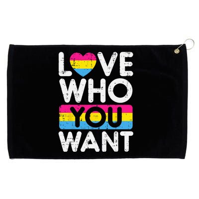 Love Who You Want Pansexual Pan Pride Flag LGBTQ Grommeted Golf Towel