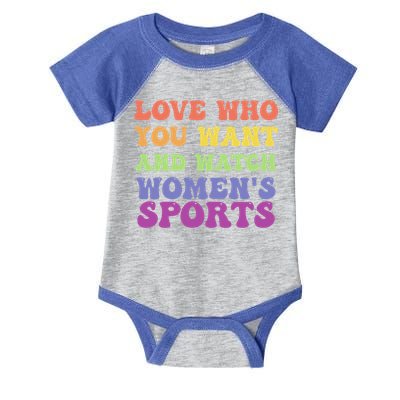 Love Who You Want And Watch S Sports Gift Infant Baby Jersey Bodysuit