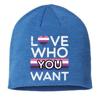 Love Who You Want Genderfluid Pride Flag Lgbtq Great Gift Sustainable Beanie