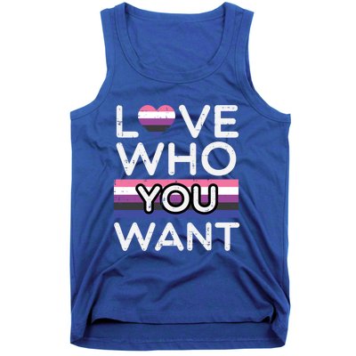 Love Who You Want Genderfluid Pride Flag Lgbtq Great Gift Tank Top