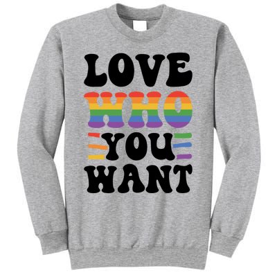 Love Who You Want Lgbtq Diversity Rainbow Pride Gay Queer Gift Sweatshirt