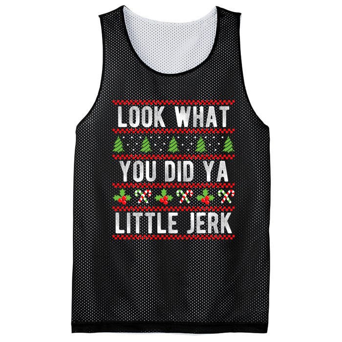 Look What You Did Ya Little Jerk Christmas Holiday Xmas Mesh Reversible Basketball Jersey Tank