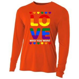 Love Who You Want Pride Lgbt Equivalent Gift Cooling Performance Long Sleeve Crew